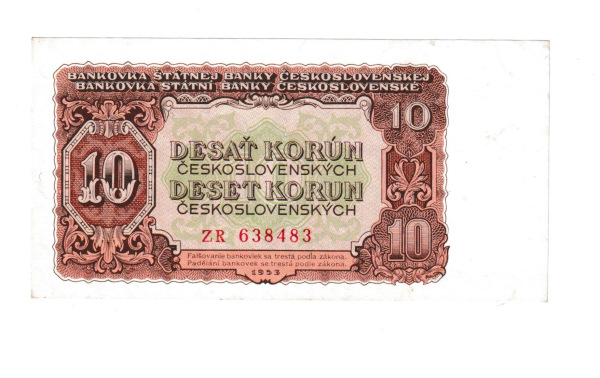 1953 10 Kčš séria ZR stav Vf