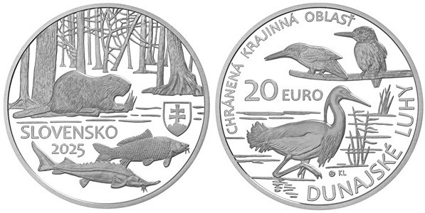 2025 Strieborná minca 20€- Chránená krajinná oblasť Dunajské luhy 2