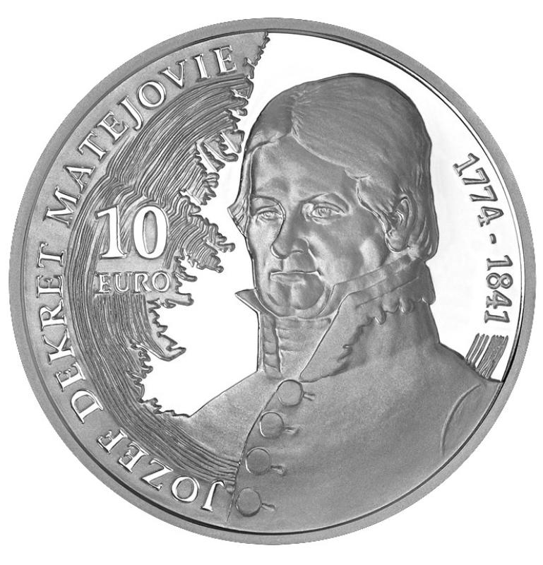 Strieborná 10 € (2024) proof - Jozef Dekret Matejovie – 250. výročie narodenia