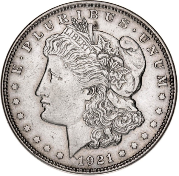 1921 Strieborná veľká minca Morgen dollar