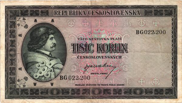 1945 1000 kčs séria BG