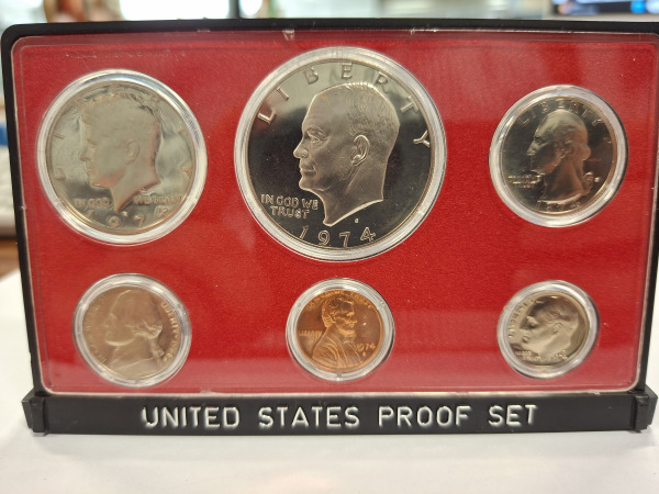 1974 Set mincí USA vrátane 1 Dollar s USA Eisenhower Proof 1