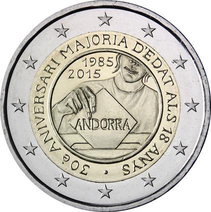 Andorra 2 euro 2015 Stanovenie veku plnoletosti