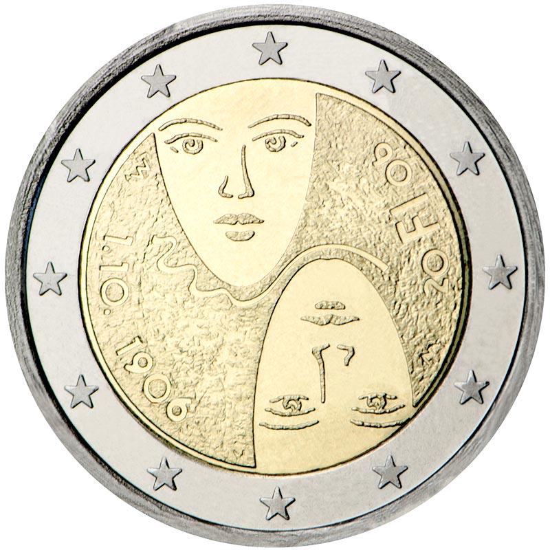 Fínsko 2 eurá 2006 Volebné práva žien