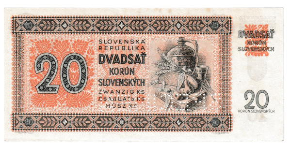1942 20 korún Hollý Vj Specimen AUnc 1