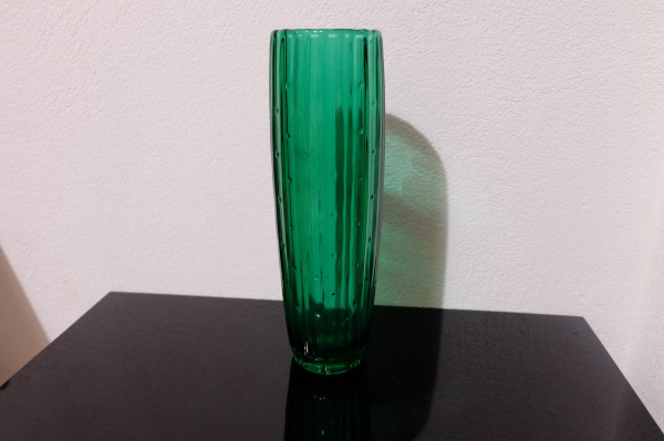 Váza lisované sklo autor Rudolf Jurnikl Libochovice 1961 1