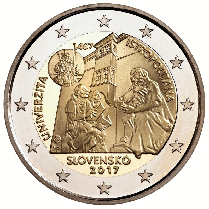 Slovensko 2 euro 2017 Univerzita Istropolitana Karta