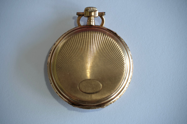 Zlaté 14 karátové pánske zlaté hodinky dvojpláštové CHRONOMETRE CORGEMONT 5