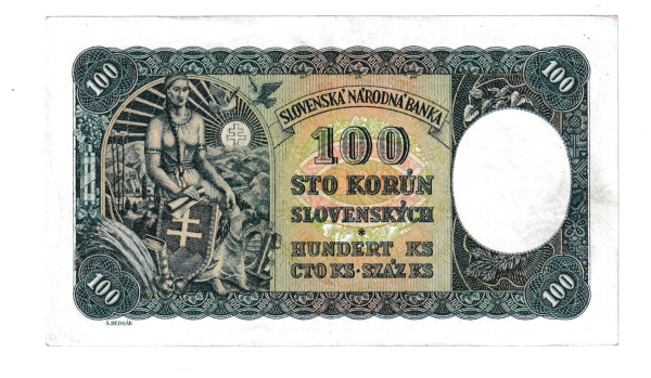 1940 100 korún H8 I emisia bez perforácie!