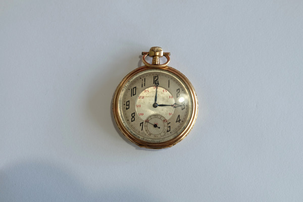 Zlaté 14 karátové pánske zlaté hodinky dvojpláštové CHRONOMETRE CORGEMONT 7