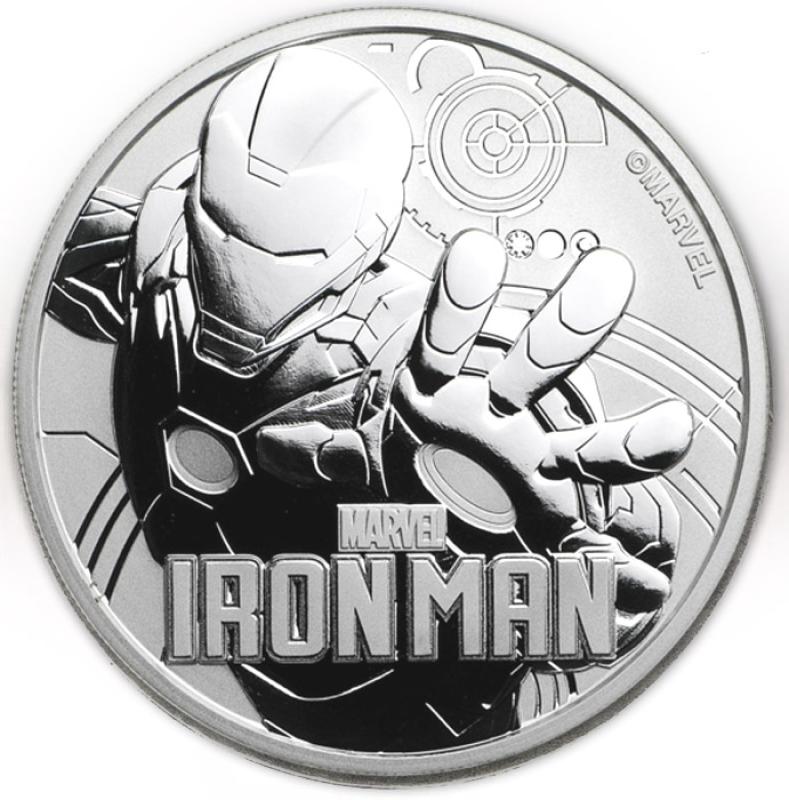 Strieborná investičná minca 1oz 999 Iron man 2018