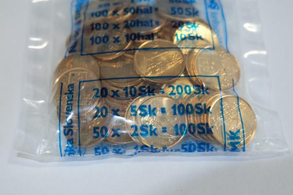 1 Koruna Set mincí 2002 v originál bankovom sáčku UNC