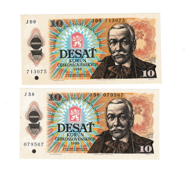 1986 10 kčs Hviezdoslav Séria J
