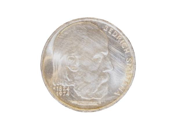 1974 Strieborná minca 100 Kčs B. Smetana 150. výročie