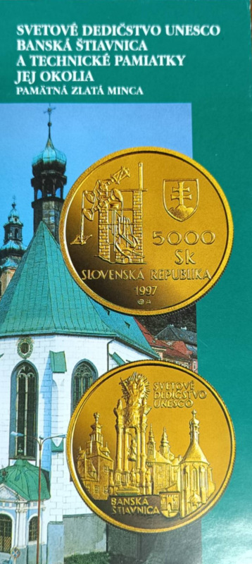 Pamätný list 5000 Sk/1997 - Banská Štiavnica - Svetové dedičstvo UNESCO