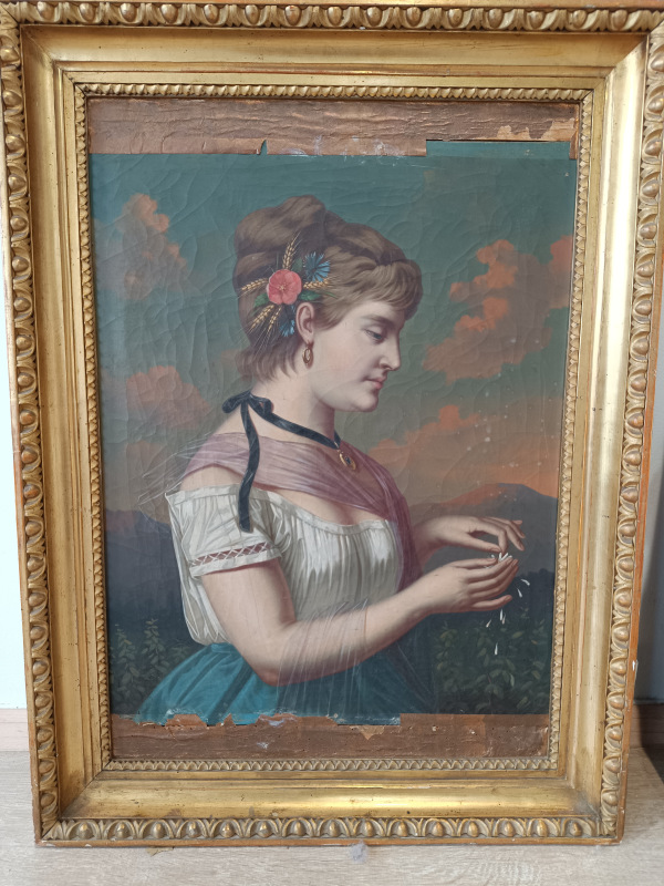 Obraz prelom 18/19 storočie.Dáma 1