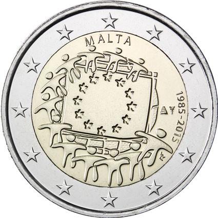 2015 2 EURO Malta - EU vlajka
