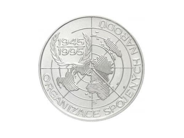 Pamätná strieborná minca. 200 kč 1995. 50. výročie založenia OSN