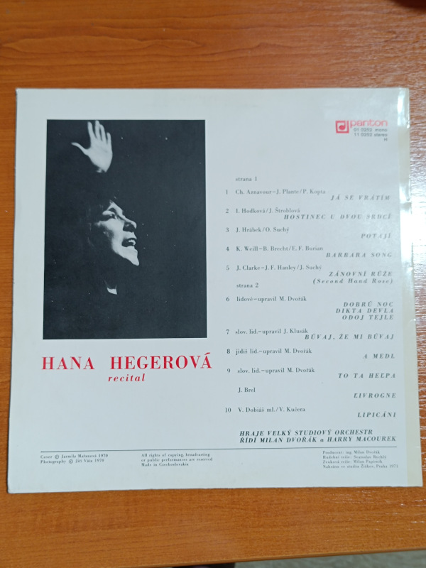 LP Platňa Hana Hegerová - Recitál 1