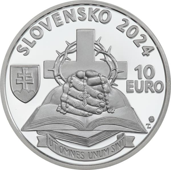 Strieborná minca 10€ (2024) proof - Ján Chryzostom Korec- 100.výročie narodenia