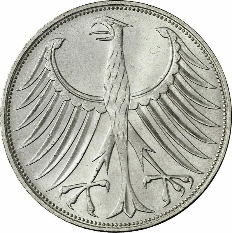 1973Nemecko strieborná 5 marka. DDR
