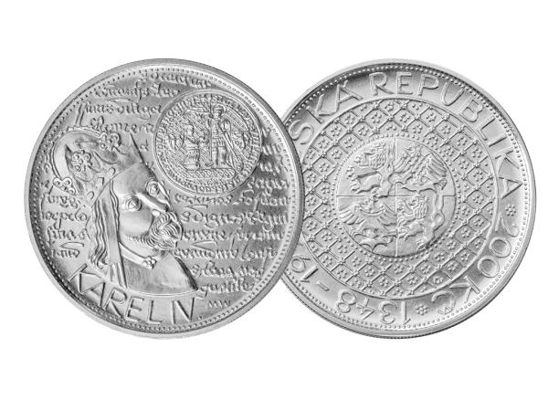 Pamätná strieborná minca 1998. 650. výročie založenia Univerzity Karlovej v Prahe 200 Kč