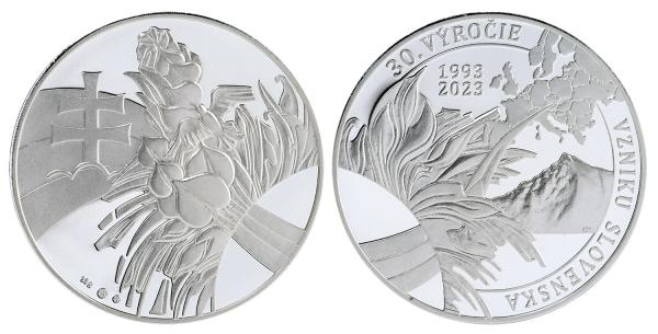 Medaila strieborná - 30.výročie vzniku samostatného Slovenska