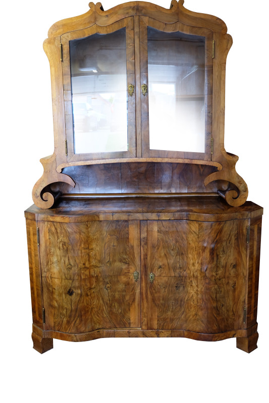 Biedermeier vitrína knihovnica
