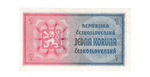 1946 1 koruna AUNC neperforované 1