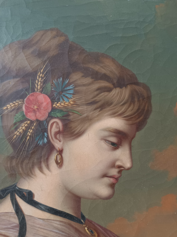 Obraz prelom 18/19 storočie.Dáma 2