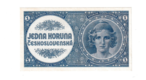 1946 1 koruna AUNC neperforované