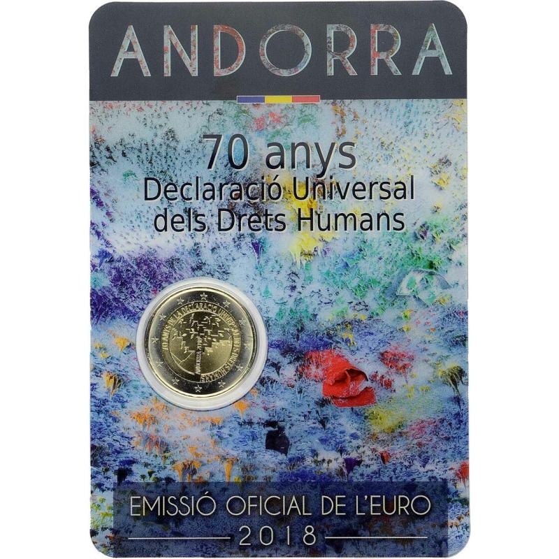 Andorra 2 euro 2018 Deklarácia ľudských práv