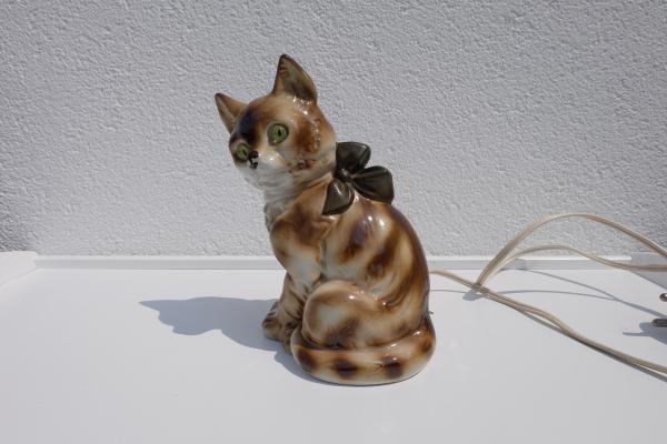 Retro nočná keramická lampa v tvare Mačky