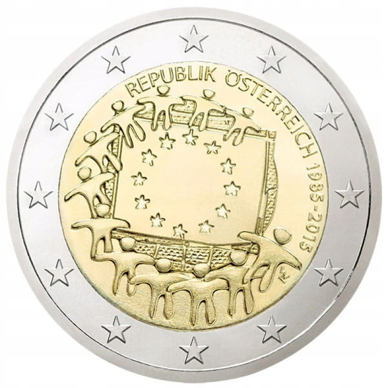 2015 2 Euro Rakúsko - 30 rokov Europskej vlajky