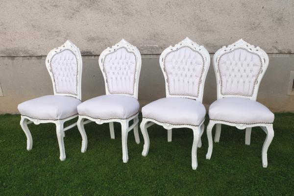 Štýlové stoličky v štýle neo baroka v koži set