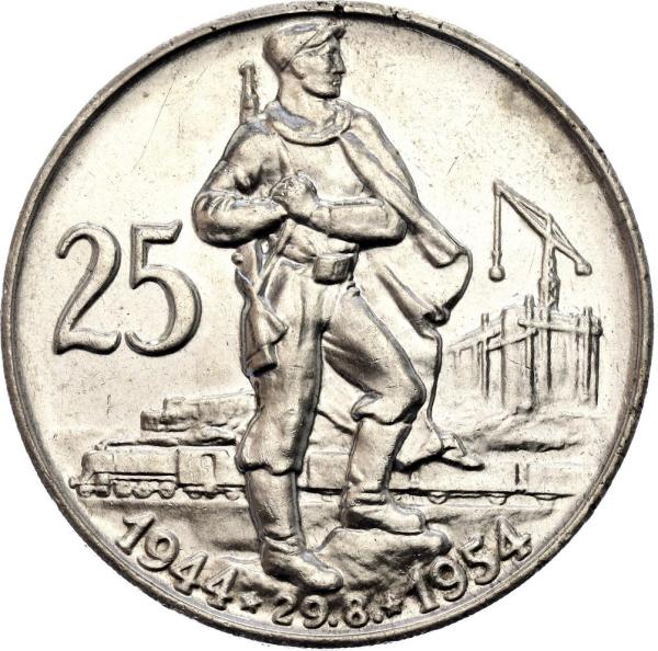 1954 / 25 kčs  10. výročie SNP