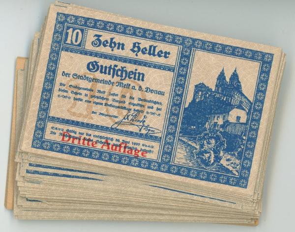 1920 Núdzové peniaze Rakúsko Melk an der donau