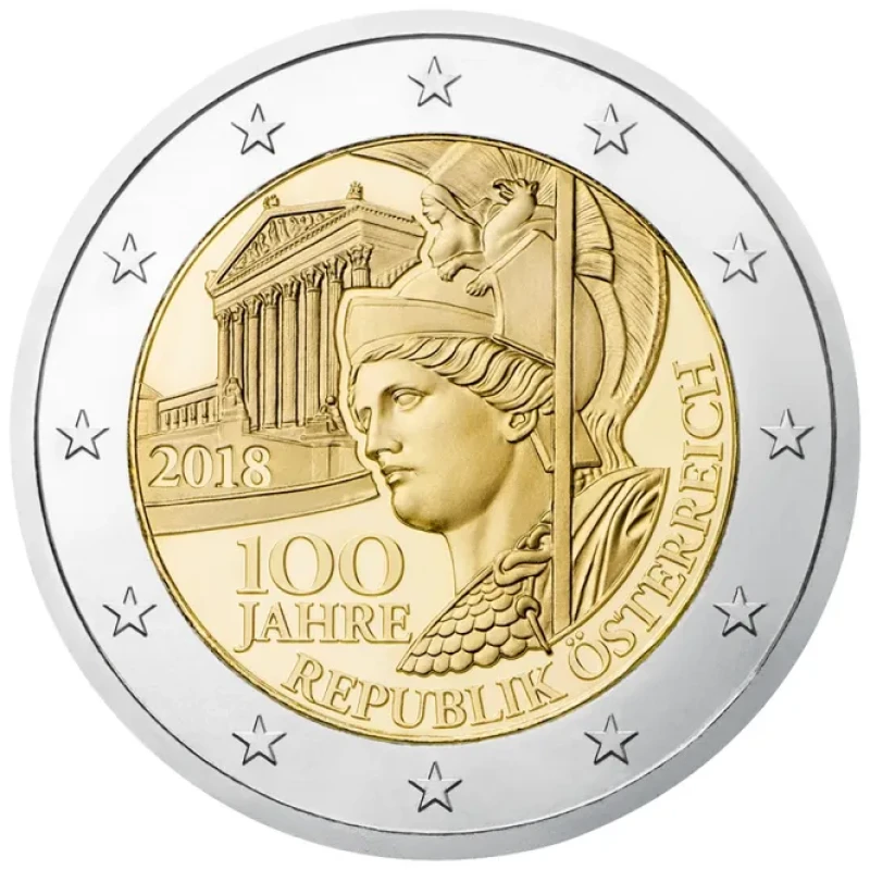 2018 2 Euro Rakúsko - 100 rokov Rakúskej republiky