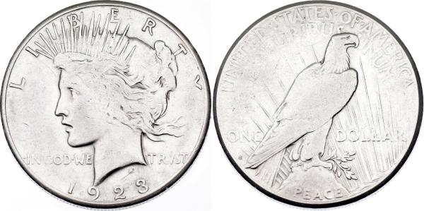 Strieborná veľká minca United States dollar 1923 San Francisco