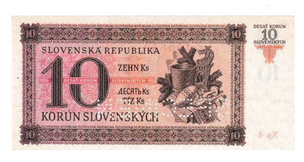 1939 10 Štúr korún Xp Specimen AUnc 1