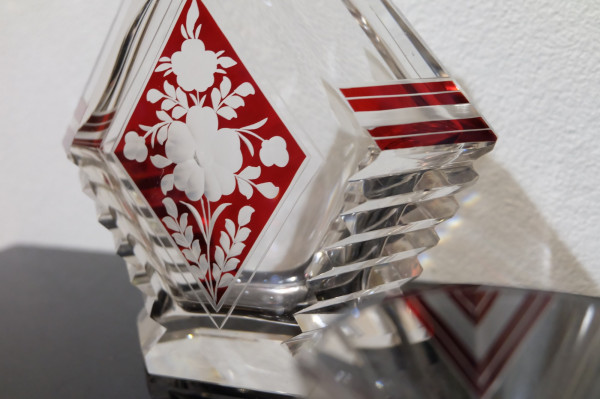 Art deco luxusný set na alkohol z brúseného skla komplet 40 roky 7