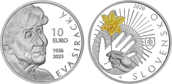2026 Strieborná minca 10€ - Eva Siracká - 100.výročie narodenia 3