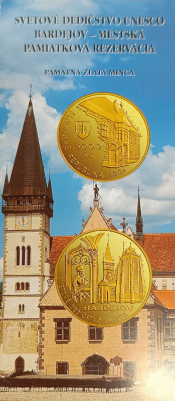 Pamätný list 5000 Sk/2004 - Bardejov - Svetové dedičstvo UNESCO