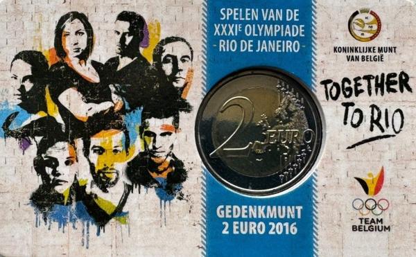 2016 Belgicko 2 eurá Olympijské hry v Rio de Janeiro