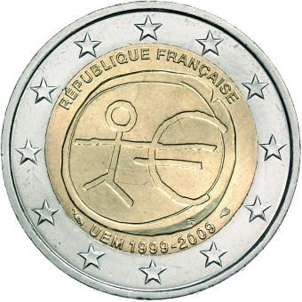 2009 2 Euro Francúzsko - 10. výročie hospodárskej a menovej únie