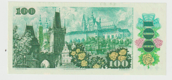 1989 100 Korún Gottwald Československo UNC séria A19 1