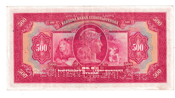 1939 500 Korún Slovenský Štát séria G Specimen 1