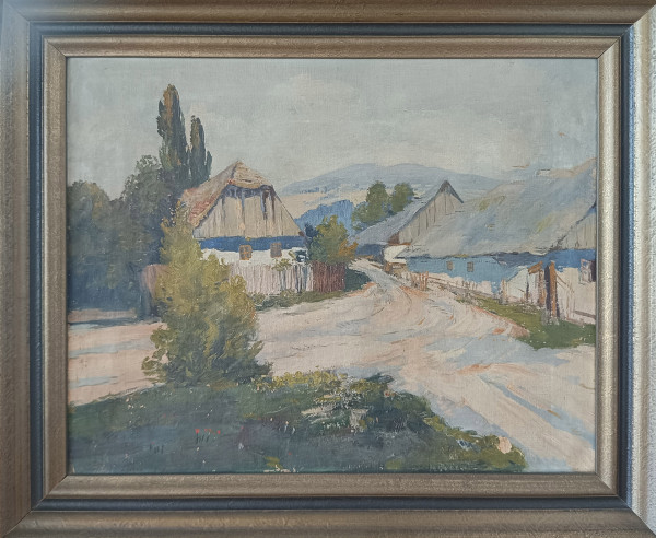 Dedinská krajinka obraz E. Březina