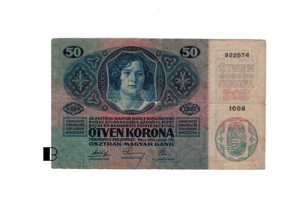 50 korún 1914 bez pretlače! Rakúsko-Uhorsko