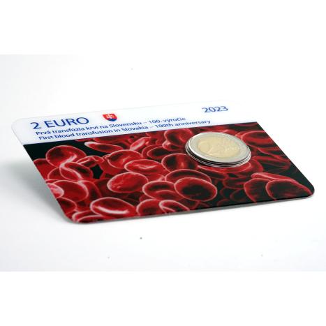 Zberateľská karta 2€/2023 - Prvá transfúzia krvi na Slovensku - 100.výročie